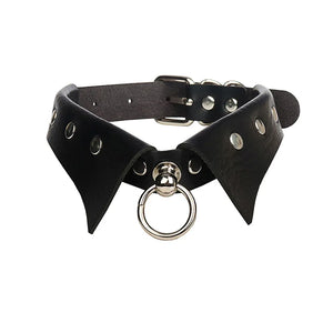Gothic Punk Leather Choker Necklace Rivet Heart Cross Collar
