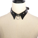 Gothic Punk Leather Choker Necklace Rivet Heart Cross Collar