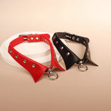 Gothic Punk Leather Choker Necklace Rivet Heart Cross Collar