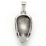 Gothic Punk Silver Tone Skull Pendant Necklace