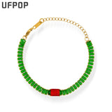 Gothic Stainless Steel Bangles Red Zircon Friendship Bracelet