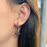 Gothic Style 925 Sterling Silver Cross Heart Earrings Charms Y2K Earrings