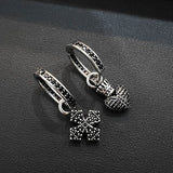 Gothic Style 925 Sterling Silver Cross Heart Earrings Charms Y2K Earrings