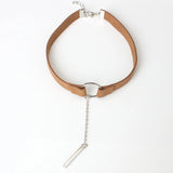 Gothic Wide-brim Velvet Necklace Metal Pendant Clavicle Chain