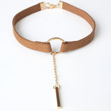 Gothic Wide-brim Velvet Necklace Metal Pendant Clavicle Chain