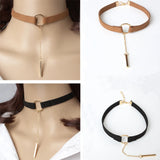 Gothic Wide-brim Velvet Necklace Metal Pendant Clavicle Chain