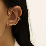 Gothic Snake Earrings Rhinestone Animal Design for Women - 1 Pair