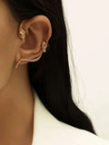 Gothic Snake Earrings Rhinestone Animal Design for Women - 1 Pair