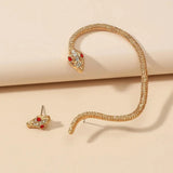 Gothic Snake Earrings Rhinestone Animal Design for Women - 1 Pair
