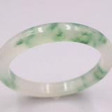 Jadeite Bracelet 10mm Dark Green Spot Bangle 60mm