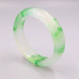 Jadeite Bracelet 18mm Green Pattern Bangle 60mm