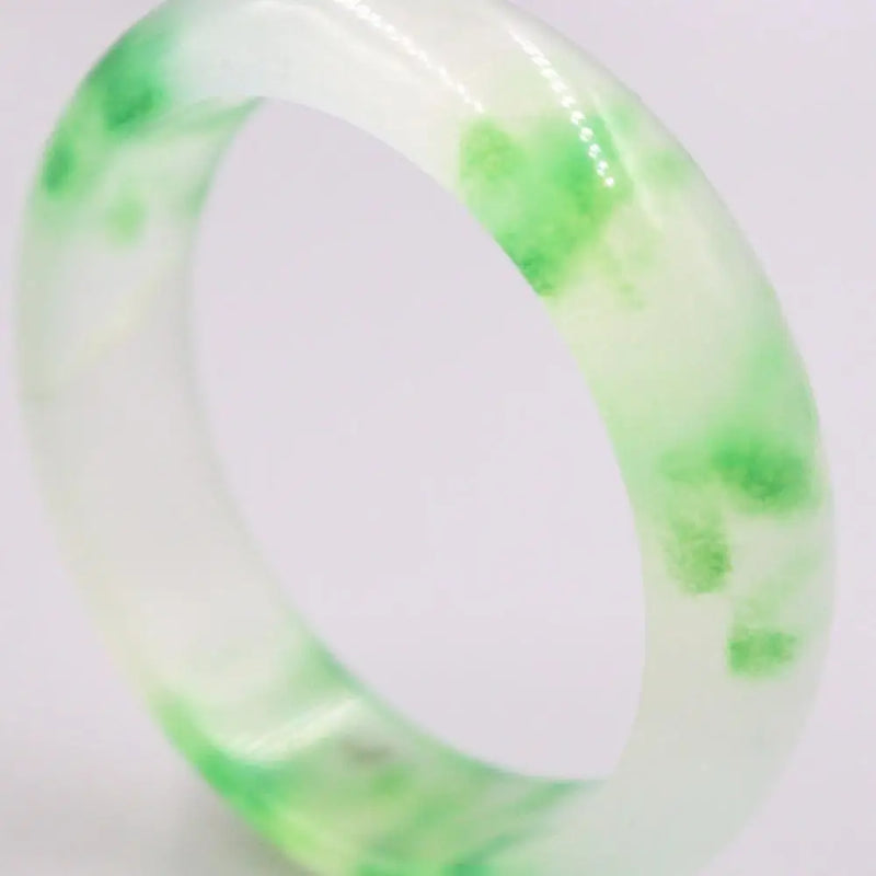 Jadeite Bracelet 18mm Green Pattern Bangle 60mm