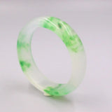 Jadeite Bracelet 18mm Green Pattern Bangle 60mm
