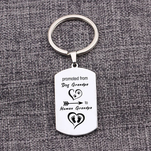 Grandfather Stainless Steel Keychain Charm Jewelry Keytags