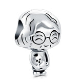 Family Owl Robot Pendant Charm Beads For DIY Jewelry