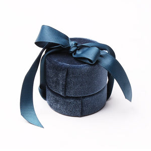 Gray Velvet Bow Ring Jewelry Box for Girl