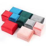 Gray Velvet Wedding Rings Jewelry Box Female Jewellery Storage Case