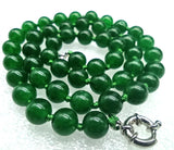 Green Emerald Round Bead Necklace 18 Inch High-end Women's Jewelry