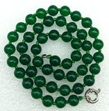 Green Emerald Round Bead Necklace 18 Inch High-end Women's Jewelry