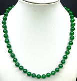 Green Emerald Round Bead Necklace 18 Inch High-end Women's Jewelry
