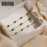 Green Cubic Zirconia 925 Silver Women's Bracelet S925 Fine Jewelry Gift ASL234