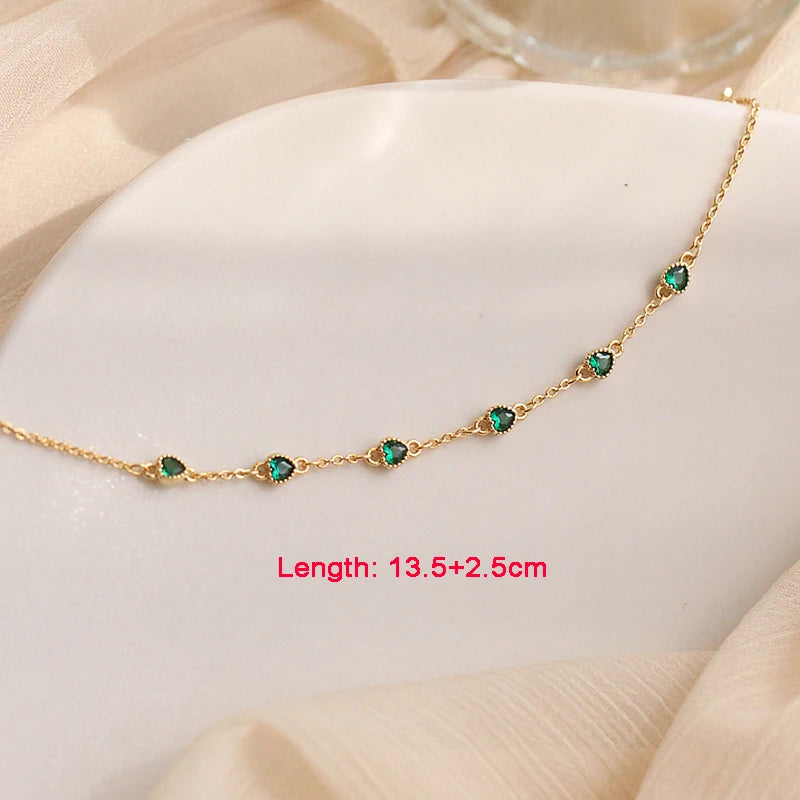 Green Cubic Zirconia 925 Silver Women's Bracelet S925 Fine Jewelry Gift ASL234