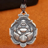 Guanyin Pendant Men's Necklace Safe And Domineering Rope Maitreya Buddha Pendant