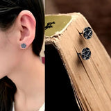 Retro High 925 Sterling Silver Stud Earrings Men's Women's Jewelry Gift