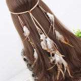 Feathers Hair Band Women Bohemian Indian Elastic headband Party Gift