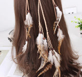 Feathers Hair Band Women Bohemian Indian Elastic headband Party Gift