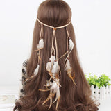 Feathers Hair Band Women Bohemian Indian Elastic headband Party Gift