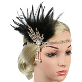 Feather Flapper Headband Vintage Costume Party Hairband