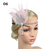 Feather Flapper Headband Vintage Costume Party Hairband