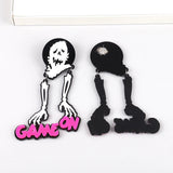 Halloween Acrylic Zombie Skull Large Earrings Gothic Horror Ghost