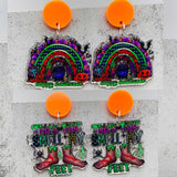 Halloween Cowboy Ghost Acrylic Earrings For Women