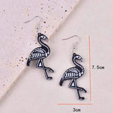 Animal Skull Bone Green Eyes Cat Ear Studs Novelty Jewelry