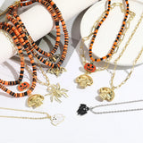 Halloween Necklace Skeleton Pumpkin Ghost Grim Reaper Spider Pendant Scary