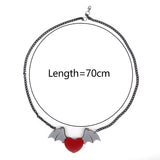 Halloween Bat Wings Necklace Gothic Charm Necklace