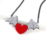Halloween Bat Wings Necklace Gothic Charm Necklace