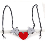 Halloween Bat Wings Necklace Gothic Charm Necklace