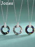 Halloween Crystal Necklace S925 Sterling Silver Wheel of Fortune Jewelry