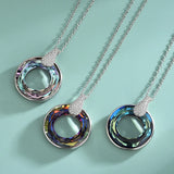 Halloween Crystal Necklace S925 Sterling Silver Wheel of Fortune Jewelry