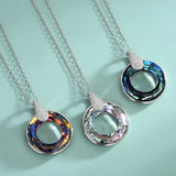 Halloween Crystal Necklace S925 Sterling Silver Wheel of Fortune Jewelry