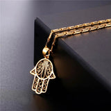 Hamsa Hand Necklace Gold/Silver Lucky Gift Necklace