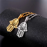 Hamsa Hand Necklace Gold/Silver Lucky Gift Necklace