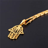Hamsa Hand Necklace Gold/Silver Lucky Gift Necklace