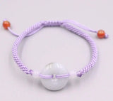 Hand Knitted Bracelet 17mm Jardite Circular Amulet Popcorn Chain Bracelet