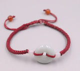 Hand Knitted Bracelet 17mm Jardite Circular Amulet Popcorn Chain Bracelet