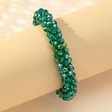 Crystal Beads Elasticity Rope Strand Bracelet Women Jewelry
