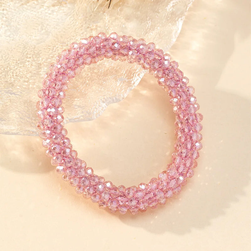 Crystal Beads Elasticity Rope Strand Bracelet Women Jewelry